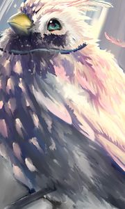 Preview wallpaper bird, pink, feathers, art