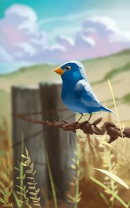 Preview wallpaper bird, wire, art