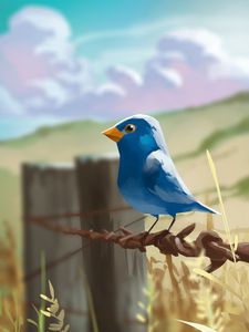 Preview wallpaper bird, wire, art