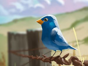 Preview wallpaper bird, wire, art