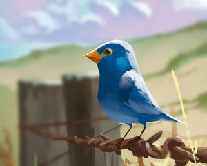 Preview wallpaper bird, wire, art