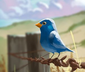 Preview wallpaper bird, wire, art