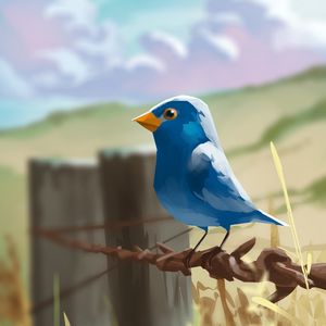 Preview wallpaper bird, wire, art