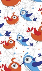 Preview wallpaper birds, background, surface, colorful