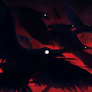 Preview wallpaper birds, crows, art