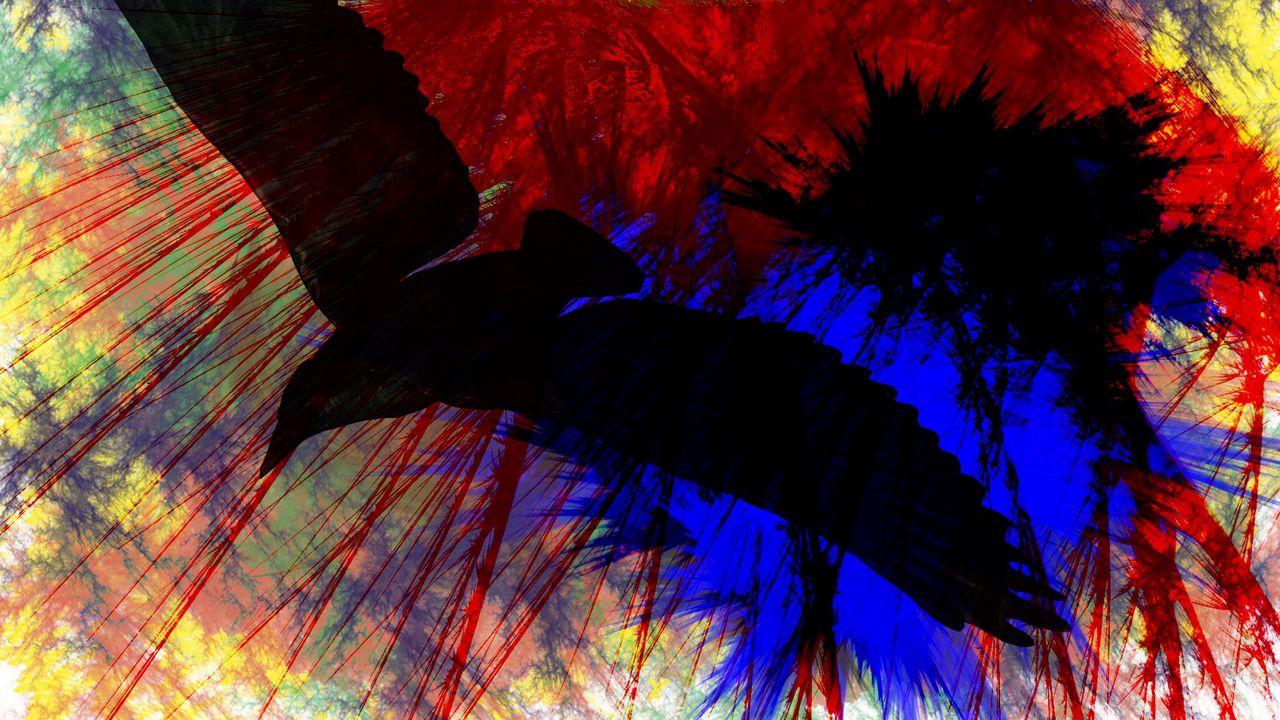 Wallpaper birds, flying, paint, stripes, bright