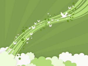 Preview wallpaper birds, lines, flight, green