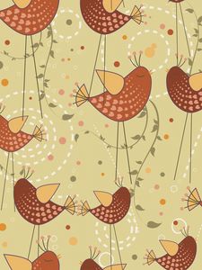 Preview wallpaper birds, ropes, drawing, surface