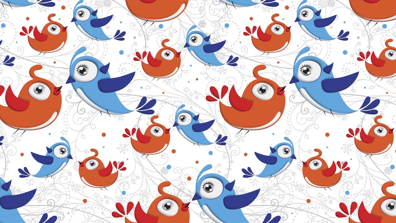 Wallpaper birds, vector, patterns, art