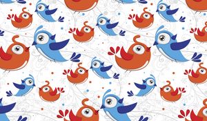 Preview wallpaper birds, vector, patterns, art