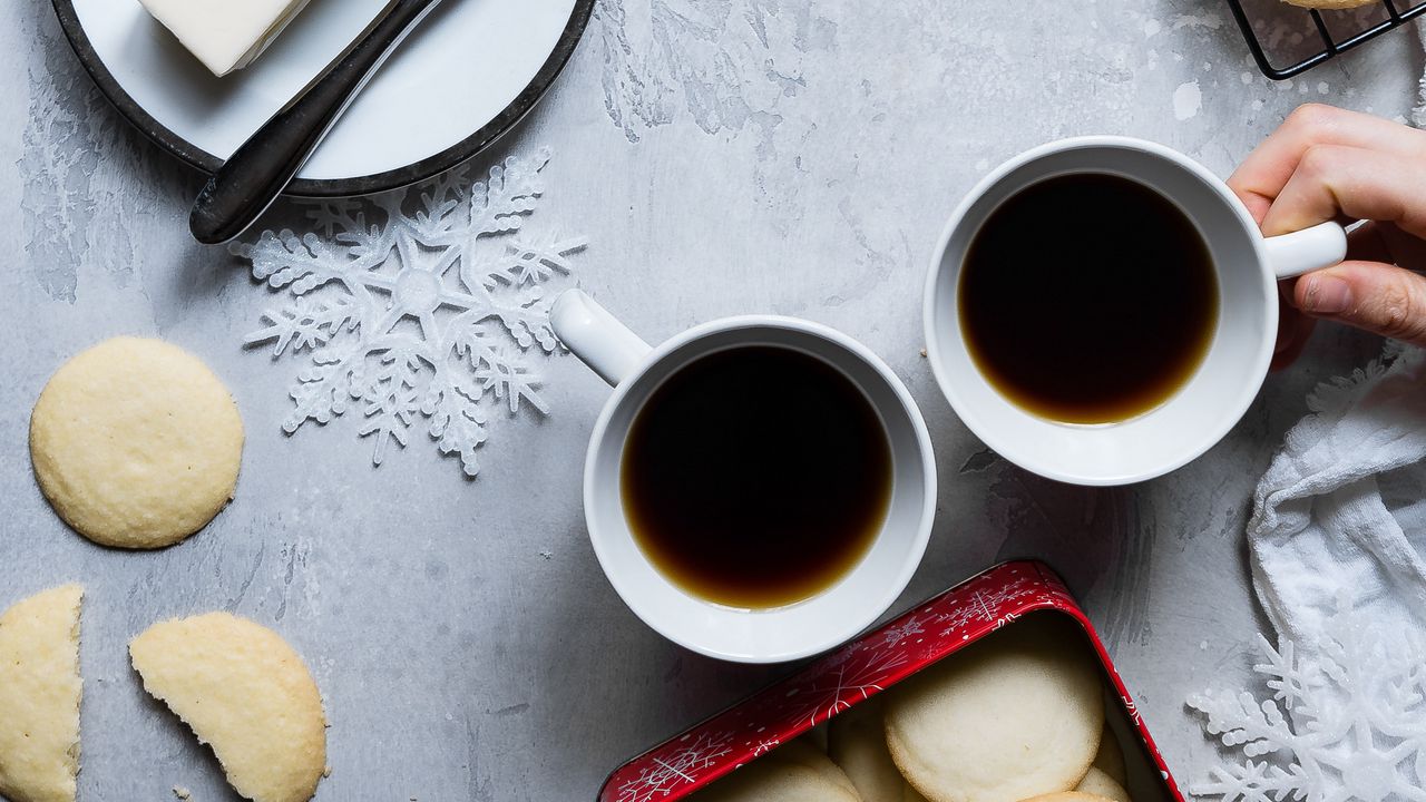 Wallpaper biscuits, pastries, coffee, cups