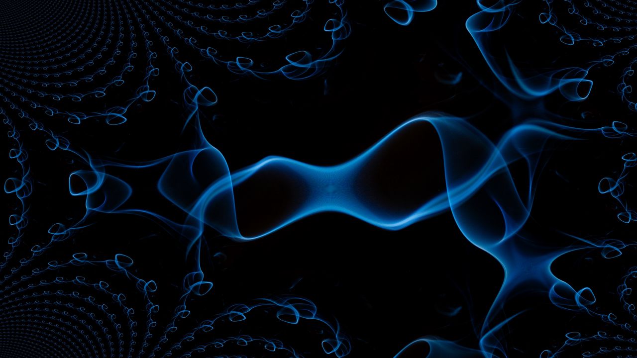 Wallpaper black background, smoke, line, abstraction