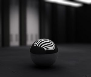 Preview wallpaper black, ball, band, white