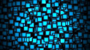 Preview wallpaper black, blue, bright, squares