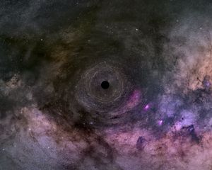 Preview wallpaper black hole, space, nebula, stars