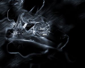 Preview wallpaper black white, abstract, light, lights, explosion