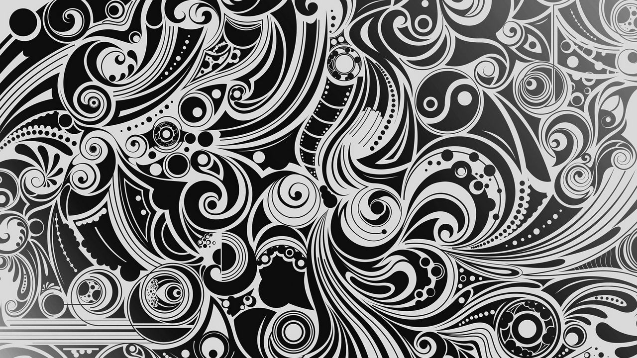 Wallpaper black, white, pattern, shape, patterns