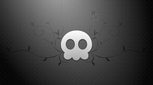 Preview wallpaper black, white, skull