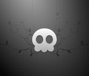 Preview wallpaper black, white, skull