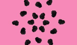 Preview wallpaper blackberry, berries, black, pink, minimalism