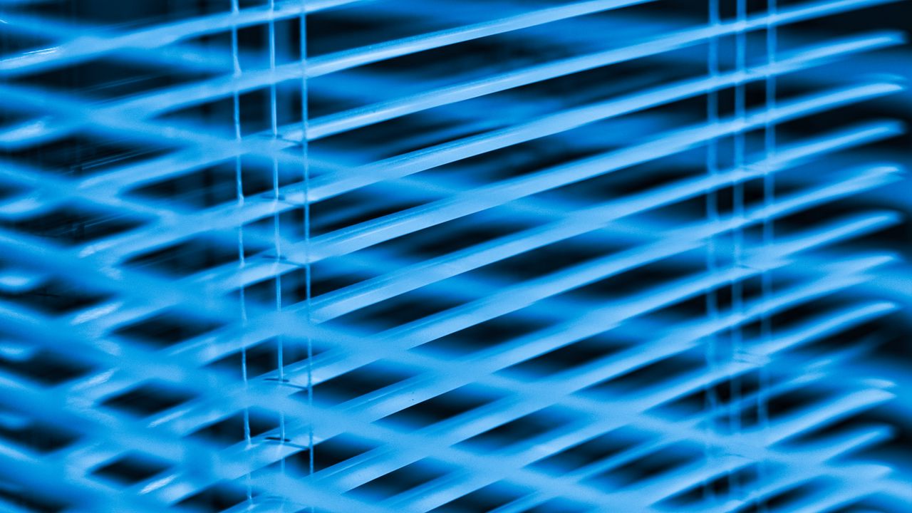 Wallpaper blinds, stripes, blue