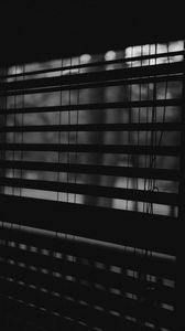 Preview wallpaper blinds, window, stripes, bw, dark