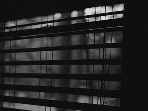 Preview wallpaper blinds, window, stripes, bw, dark