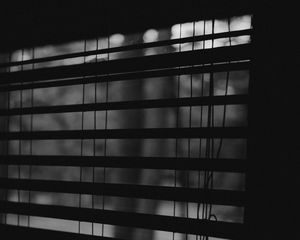 Preview wallpaper blinds, window, stripes, bw, dark