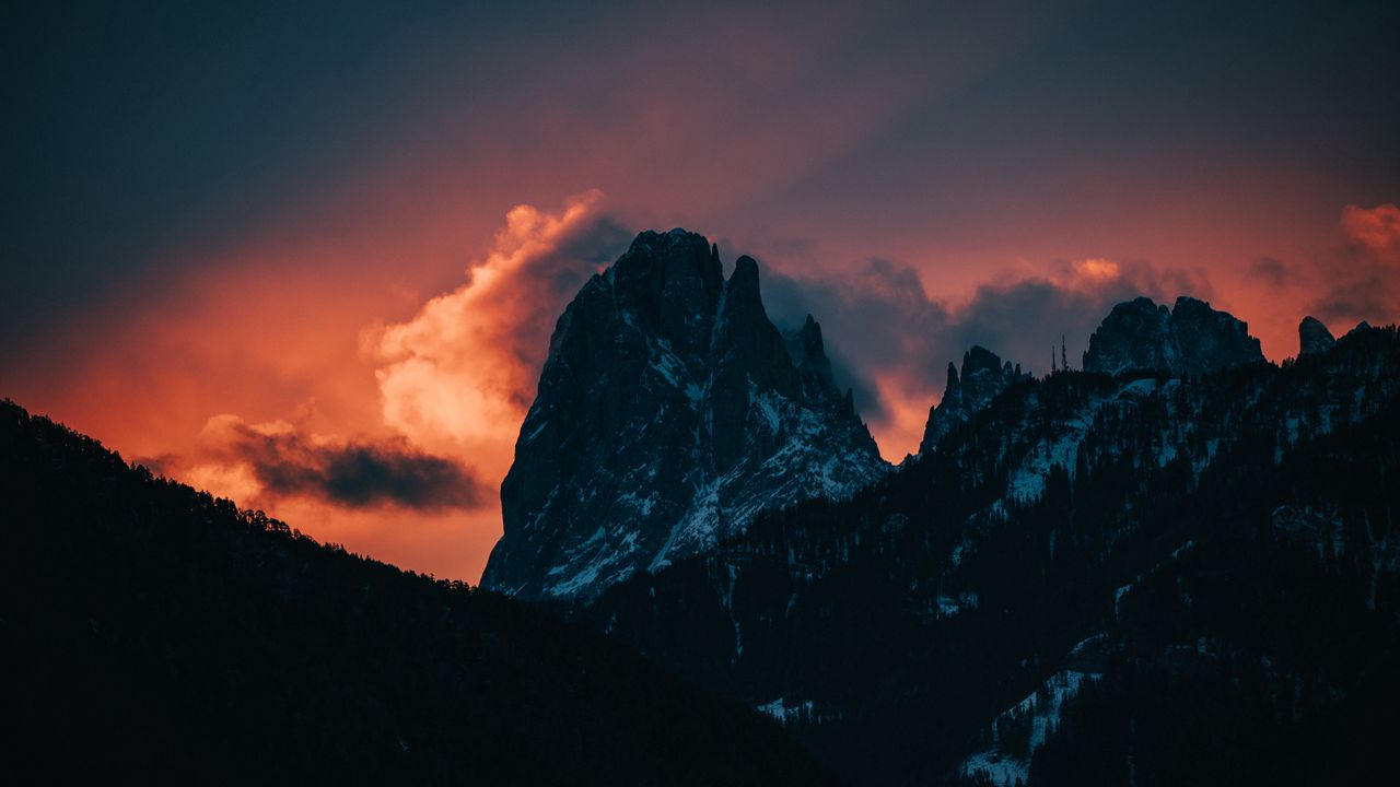 Wallpaper block, peak, sunset, cloud