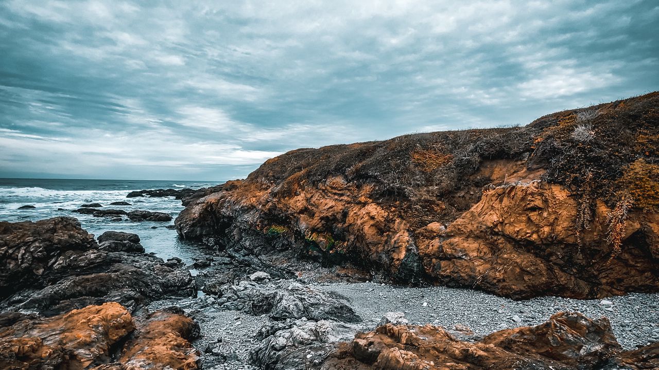 Wallpaper blocks, rocks, horizon, water