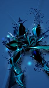 Preview wallpaper blue, butterfly, vector