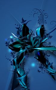 Preview wallpaper blue, butterfly, vector