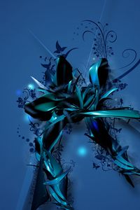 Preview wallpaper blue, butterfly, vector