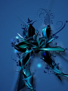 Preview wallpaper blue, butterfly, vector