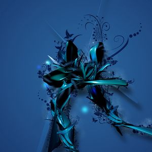 Preview wallpaper blue, butterfly, vector