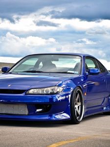 Preview wallpaper blue, car, nissan silvia, beautiful, chuck, nissan