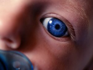 Preview wallpaper blue eyes, eyes, baby, soother