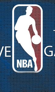 Preview wallpaper blue, nba, background, basketball, logo