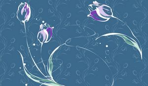 Preview wallpaper blue, rose, flowers