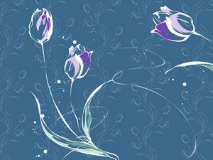 Preview wallpaper blue, rose, flowers