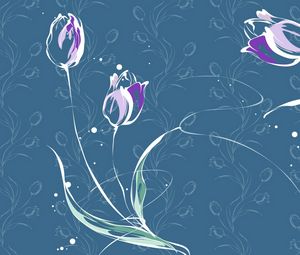 Preview wallpaper blue, rose, flowers