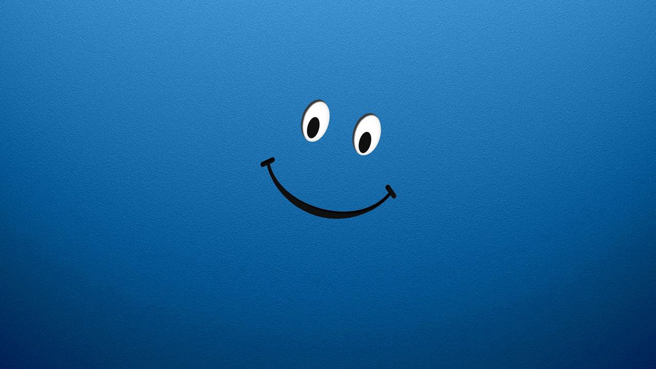 Wallpaper blue, white, smile, drawing