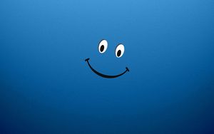 Preview wallpaper blue, white, smile, drawing