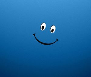 Preview wallpaper blue, white, smile, drawing