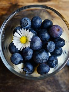 Preview wallpaper blueberries, berries, chamomile