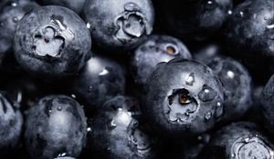 Preview wallpaper blueberries, berries, drops