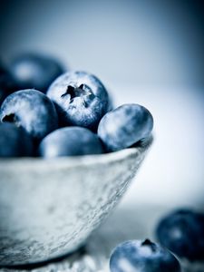 Preview wallpaper blueberries, berries, fruits, bowl