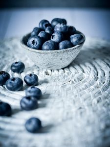 Preview wallpaper blueberries, berries, fruits, plate