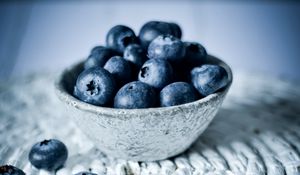 Preview wallpaper blueberries, berries, fruits, plate