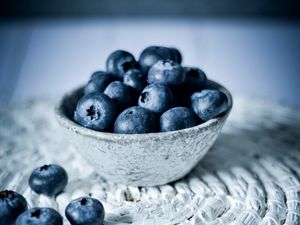 Preview wallpaper blueberries, berries, fruits, plate